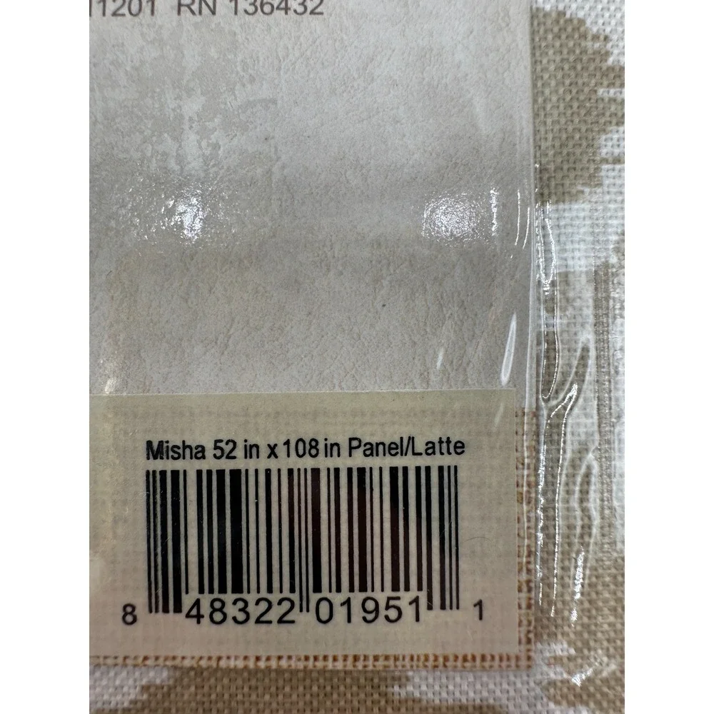 Colordrift Misha 52x108 Latte Lattice Grommet Panel Curtain New with Tags
